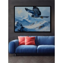 Çerçeve Görünümlü Yağlı Boya Görünümlü Şahin Uçuşu Dekoratif Ahşap Ev/işyeri/ofis Kare Tablo