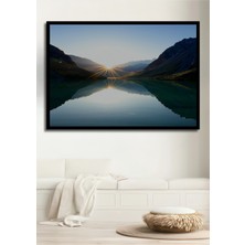 Çerçeve Görünümlü Dağların Aşkı Suluboya Görünümlü Dekoratif Ahşap Ev/işyeri/ofis Kare Tablo