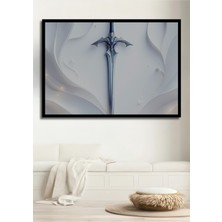 Çerçeve Görünümlü Beyaz Rüyalar Kılıcı Yağlı Boya Görünümlü Dekoratif Ahşap Işyeri/ofis Kare Tablo