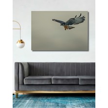 Süzülen Şahin Yağlı Boya Görünümlü Dekoratif Ahşap Ev/işyeri/ofis Kare Tablo