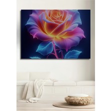 Neon Işıltılı Gül Yağlı Boya Görünümlü Dekoratif Ahşap Ev/işyeri/ofis Kare Tablo