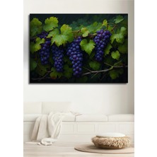 Bereketli Üzüm Bağları Yağlı Boya Görünümlü Dekoratif Ahşap Ev/işyeri/ofis Kare Tablo