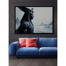 Çerçeve Görünümlü Firavun Modern Sanat Yağlı Boya Görünümlü Dekoratif Ahşap Işyeri/ofis Kare Tablo