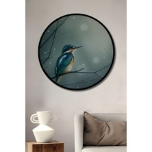 Çerçeve Görünümlü Sulu Boya Görünümlü Muhteşem Yalı Çapkını Dekoratif Ahşap Ofis Yuvarlak Tablo