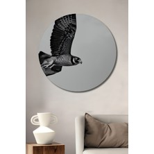 Siyah Beyaz Şahin Uçuşu Dekoratif Ahşap Ev/işyeri/ofis Yuvarlak Tablo