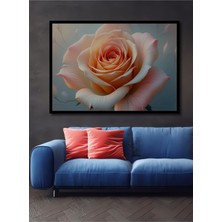 Çerçeve Görünümlü Pastel Rüya Gülü Yağlı Boya Görünümlü Dekoratif Ahşap Ev/işyeri/ofis Kare Tablo