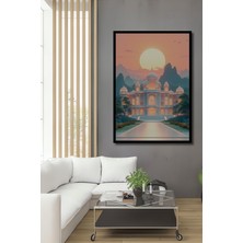 Çerçeve Görünümlü Taj Mahal Yağlı Boya Görünümlü Dekoratif Ahşap Ev/işyeri/ofis Kare Tablo