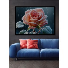 Çerçeve Görünümlü Buzlu Gül Bahçesi Dekoratif Ahşap Ev/işyeri/ofis Kare Tablo