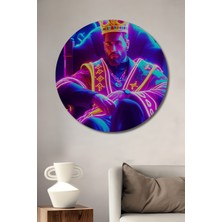 Neon Kral Modern Sanat Dekoratif Ahşap Ev/işyeri/ofis Yuvarlak Tablo