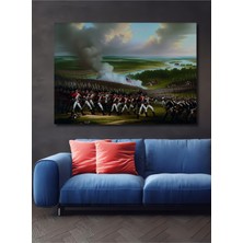 Amerikan Devrimi Askerleri Yağlı Boya Görünümlü Dekoratif Ahşap Ev/işyeri/ofis Kare Tablo