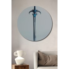 Fantastik Kılıç Dijital Sanat Ev/işyeri/ofis Dekoratif Ahşap Yuvarlak Tablo