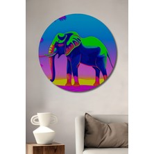 Neon Renkli Fil Desenli Modern Dekoratif Ahşap Ev/işyeri/ofis Yuvarlak Tablo