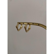 Xuping Çizgili Geometrik Gold Küpe