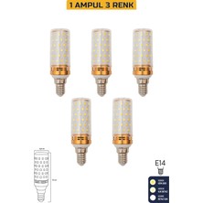 Mısır Şeffaf 10W Üç Renkli E14 LED Ampul ERD-306