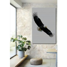 Kanat Açmış Kartal Yağlı Boya Görünümlü Dekoratif Ahşap Ev/işyeri/ofis Kare Tablo