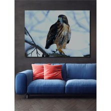 Kar Yağlı Dalda Kartal Yağlı Boya Görünümlü Ev/işyeri/ofis Dekoratif Ahşap Kare Tablo