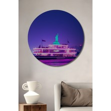 Neon Işıltılı Özgürlük Heykeli Tekne Turu Dekoratif Ahşap Ev/işyeri/ofis Yuvarlak Tablo