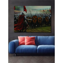 Ortaçağ Zırhlı Ordusu Yağlı Boya Görünümlü Ev/işyeri/ofis Dekoratif Ahşap Kare Tablo