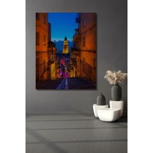 Galata Kulesi Istanbul Rüyası Yağlı Boya Görünümlü Dekoratif Ahşap Ev/işyeri/ofis Kare Tablo