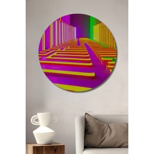Neon Labirent Modern Sanat Dekoratif Ahşap Ev/işyeri/ofis Yuvarlak Tablo