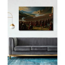 Roma Imparatorluğu Askerleri Yağlı Boya Görünümlü Dekoratif Ahşap Ev/işyeri/ofis Kare Tablo