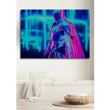 Neon Zırhlı Şövalye Dijital Sanat Ev/işyeri/ofis Dekoratif Ahşap Kare Tablo