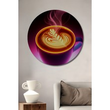 Neon Işıltılı Kahve Rüyası Dekoratif Ahşap Ev/işyeri/ofis Yuvarlak Tablo