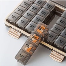 Ezere Haftalık Kutu 7 Günlük Kahverengi 28 Gözlü Elde Yıkanabilir Pratik Saklama Kutusu