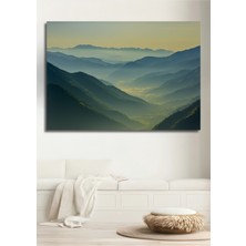 Sisli Dağlar Sulu Boya Görünümlü Dekoratif Ahşap Ev/işyeri/ofis Kare Tablo