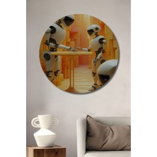 Robotik Buluşma Modern Sanat Dekoratif Ahşap Dekoratif Ev/işyeri/ofis Yuvarlak Tablo