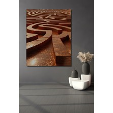 Altın Labirent Modern Sanat Dekoratif Ahşap Ev/işyeri/ofis Kare Tablo