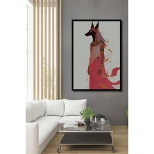 Çerçeve Görünümlü Anubis Yağlı Boya Görünümlü Modern Sanat Işyeri/ofis Dekoratif Ahşap Kare Tablo