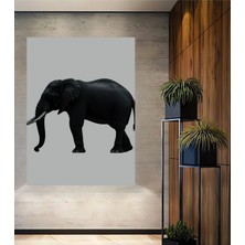 Siyah Fil Minimalist Dekoratif Ahşap Ev/işyeri/ofis Kare Tablo