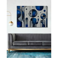 Mavi Robotlar Modern Sanat Yağlı Boya Görünümlü Dekoratif Ahşap Ev/işyeri/ofis Kare Tablo