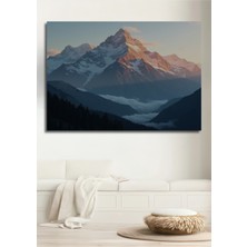 Gün Batımı Dağları Yağlı Boya Görünümlü Dekoratif Ahşap Ev/işyeri/ofis Kare Tablo