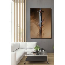 Efsanevi Kılıç Aurası Yağlı Boya Görünümlü Dekoratif Ahşap Ev/işyeri/ofis Kare Tablo