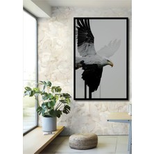 Çerçeve Görünümlü Soyut Kartal Yağlı Boya Görünümlü Dekoratif Ahşap Ev/işyeri/ofis Kare Tablo