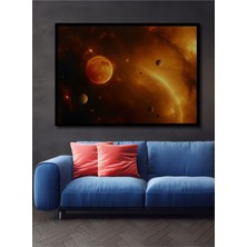 Çerçeve Görünümlü Güneş Sistemi Yağlı Boya Görünümlü Dekoratif Ahşap Ev/işyeri/ofis Kare Tablo