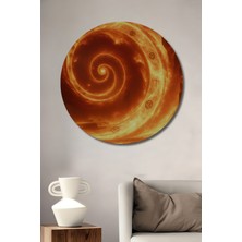 Alevli Portal Görünümlü Soyut Sanat Dekoratif Ahşap Ev/işyeri/ofis Yuvarlak Tablo