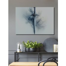 Efsanevi Kılıç Dumanlı Dijital Sanat Dekoratif Ahşap Ev/işyeri/ofis Kare Tablo