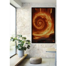 Çerçeve Görünümlü Alevli Portal Görünümlü Soyut Sanat Dekoratif Ahşap Ev/işyeri/ofis Kare Tablo