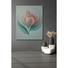 Minimalist Çiçek Sulu Boya Görünümlü Dekoratif Ahşap Ev/işyeri/ofis Kare Tablo
