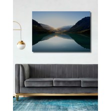 Dağların Aşkı Suluboya Görünümlü Dekoratif Ahşap Ev/işyeri/ofis Kare Tablo