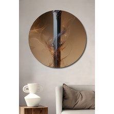 Efsanevi Kılıç Aurası Yağlı Boya Görünümlü Dekoratif Ahşap Ev/işyeri/ofis Yuvarlak Tablo