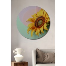 Minimalist Ayçiçeği Rüyası Dekoratif Ahşap Ev/işyeri/ofis Yuvarlak Tablo