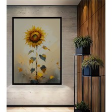 Çerçeve Görünümlü Güneşin Dansı Yağlı Boya Görünümlü Dekoratif Ahşap Ev/işyeri/ofis Kare Tablo