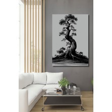 Kara Kalem Görünümlü Hayat Ağacı Dekoratif Ahşap Ev/işyeri/ofis Kare Tablo