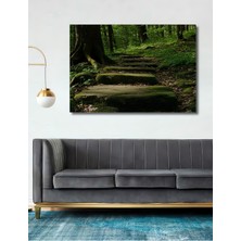 Yeşil Orman Merdivenleri Dekoratif Ahşap Ev/işyeri/ofis Kare Tablo