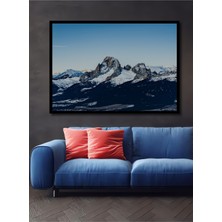 Çerçeve Görünümlü Muhteşem Dolomitler Sulu Boya Görünümlü Dekoratif Ahşap Ev/işyeri/ofis Kare Tablo