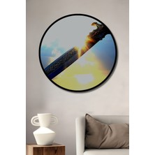 Çerçeve Görünümlü Güneşin Kılıcı Efsanevi Dekoratif Ahşap Ev/işyeri/ofis Yuvarlak Tablo